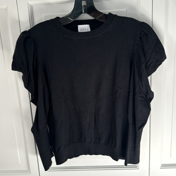 Misa Los Angeles black puff sleeve sweater size S - Picture 5 of 6